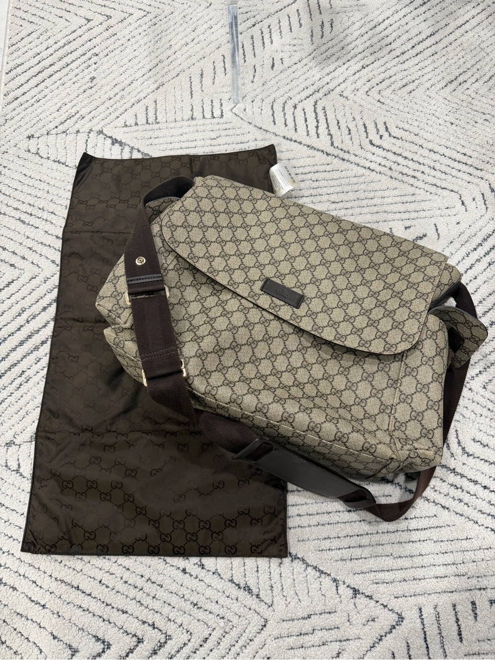 Gucci Beige Brown GG Canvas Messenger Bag